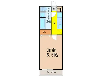 パインテール千成(1K/1階)の間取り写真