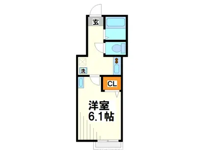 DSコート白糸台(1K/1階)の間取り写真