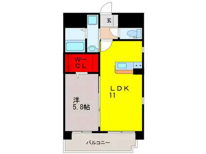 サン・グレース(1LDK/5階)の間取り写真