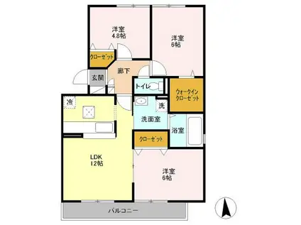 BLESTON ARUGA(3LDK/3階)の間取り写真