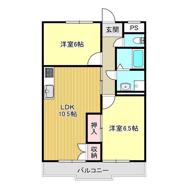 永代マンション(2LDK/2階)の間取り写真