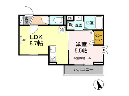 BRIGHTSI(1LDK/2階)の間取り写真