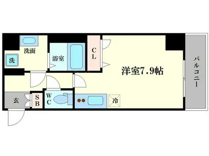 エグゼ天王寺II(ワンルーム/7階)の間取り写真