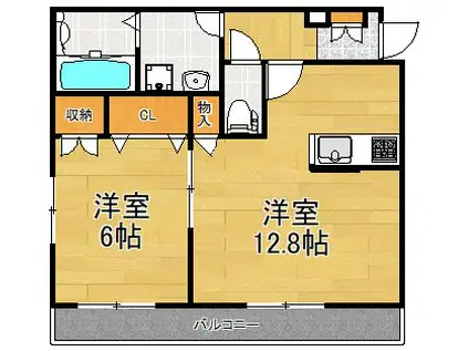 MAISON DE ISOLA(1LDK/2階)の間取り写真