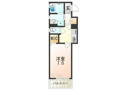 クリエオーレ小若江(1K/2階)の間取り写真