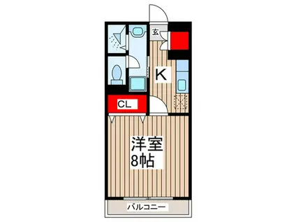 越谷コーポ(1K/1階)の間取り写真