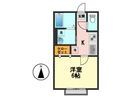 みらくるりーふ(1K/1階)の間取り写真