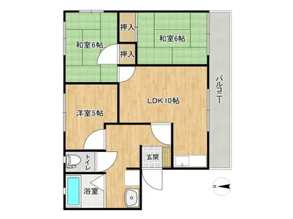 ハイツ・ロジュマンII(3LDK/2階)の間取り写真