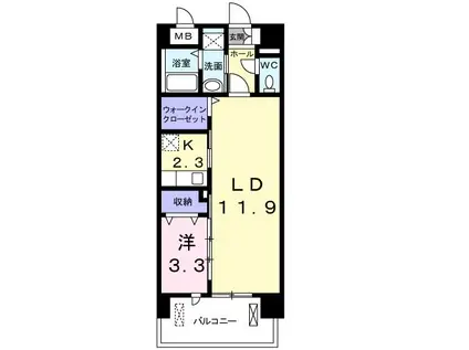 セントラル・ヴィラ・M&K(1LDK/1階)の間取り写真