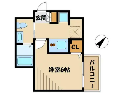 プライムアーバン新百合ヶ丘(1K/3階)の間取り写真