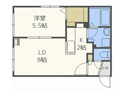 フィオリトゥラハッサム(1LDK/3階)の間取り写真