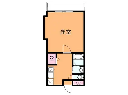 クウィーンウッド城西(1K/7階)の間取り写真