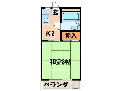 ハイツ福角(1K/2階)の間取り写真