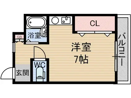 アンフィニィ橋の内1(ワンルーム/3階)の間取り写真