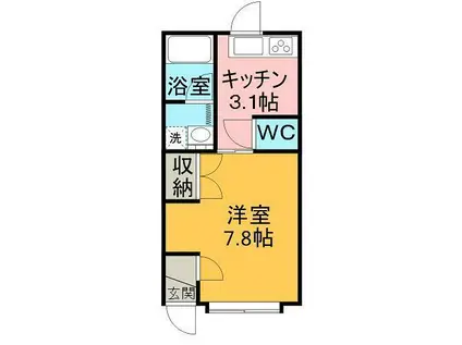 コーポLグランド(1K/2階)の間取り写真