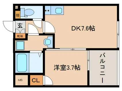 RA-KIZU(1DK/3階)の間取り写真