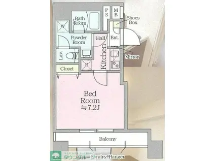 アイルグランデ東京竹ノ塚(1K/7階)の間取り写真