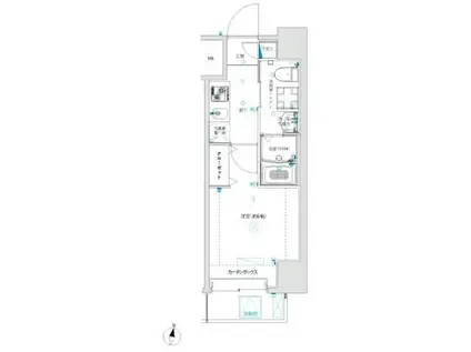 ル・リオン北千住(1K/8階)の間取り写真