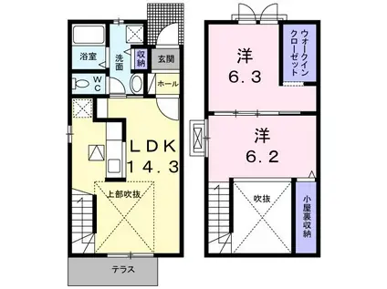グランド シャイン I(2LDK/1階)の間取り写真
