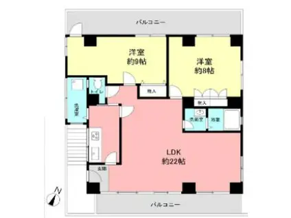 グランドガーデン(2LDK/3階)の間取り写真