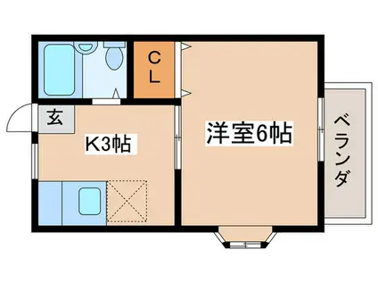 アバンス常盤台I(1K/2階)の間取り写真