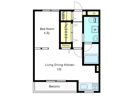 シャルマン砧(1LDK/1階)の間取り写真