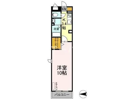 グランメール(1K/3階)の間取り写真