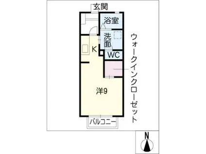 ソレイユ大幸(ワンルーム/2階)の間取り写真