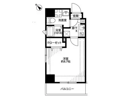 プレール・ドゥーク浅草II(1K/2階)の間取り写真