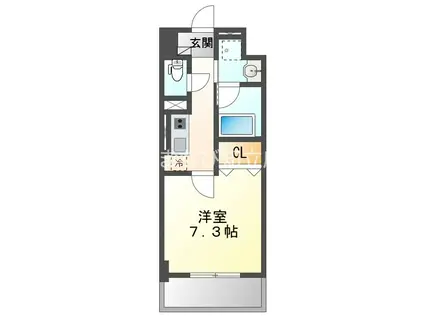 ラ・ブリエ(1K/7階)の間取り写真