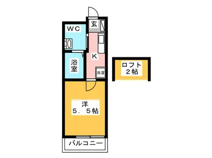 フォルジュロン プレリ(1K/2階)の間取り写真