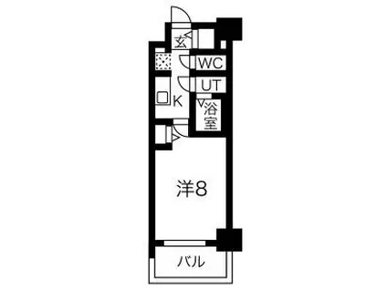 メイクス高岳(1K/9階)の間取り写真