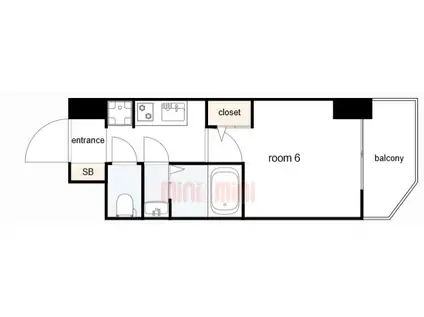 アドバンス神戸ラシュレ(1K/11階)の間取り写真