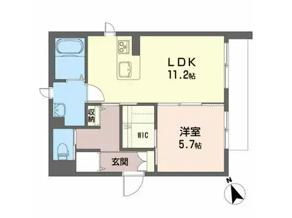 メゾン神明町(1LDK/1階)の間取り写真