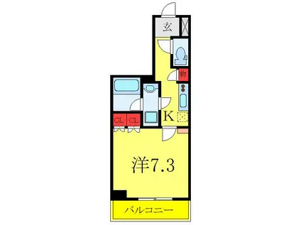 KDXレジデンス中板橋(1K/6階)の間取り写真