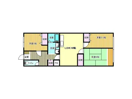 スミイチビル(3LDK/2階)の間取り写真