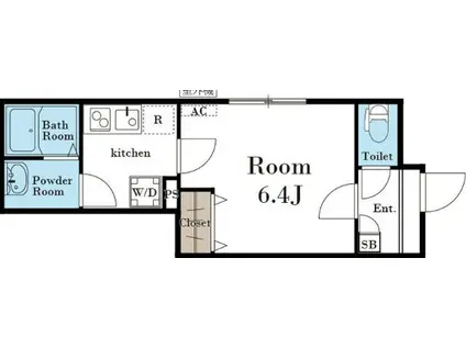 J西新井町D(1K/1階)の間取り写真
