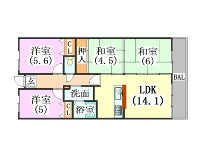 サンディ・パークス III番館(4LDK/11階)の間取り写真