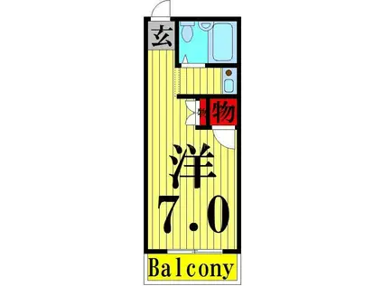 三幸ハイツ(ワンルーム/3階)の間取り写真