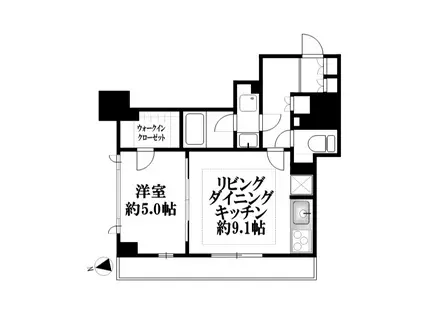 シティタワー横濱(1K/6階)の間取り写真