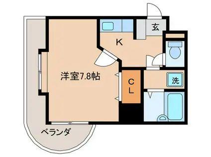 ローズガーデン室見(2LDK/3階)の間取り写真