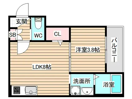 メゾンドF04(1LDK/3階)の間取り写真