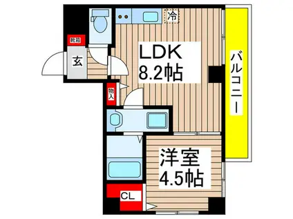 グリーンヒルズ(1LDK/5階)の間取り写真