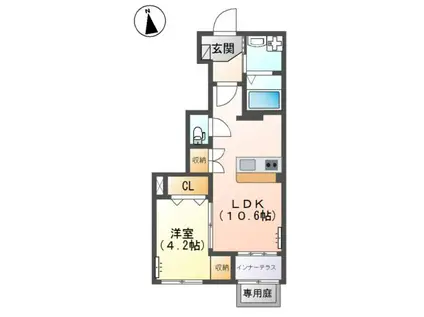 レコルト(1LDK/1階)の間取り写真