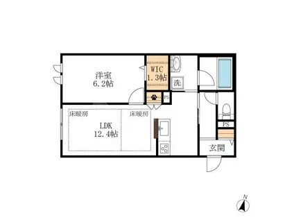 LS PLUS八潮(1LDK/1階)の間取り写真