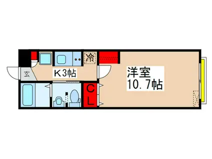 シティレジデンス八千代台(1K/1階)の間取り写真