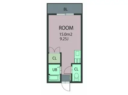 ゴールドリバー(ワンルーム/2階)の間取り写真