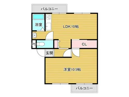 狭山遊園ハイツ(1LDK/4階)の間取り写真