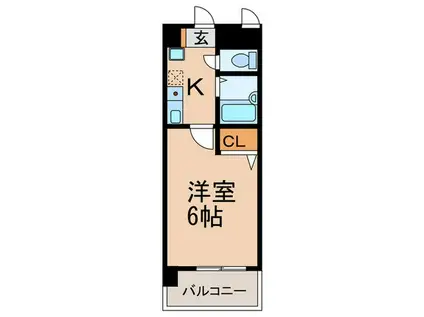 パティオス大橋(1K/4階)の間取り写真