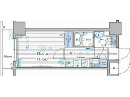 グランド・ガーラ新宿(1K/3階)の間取り写真